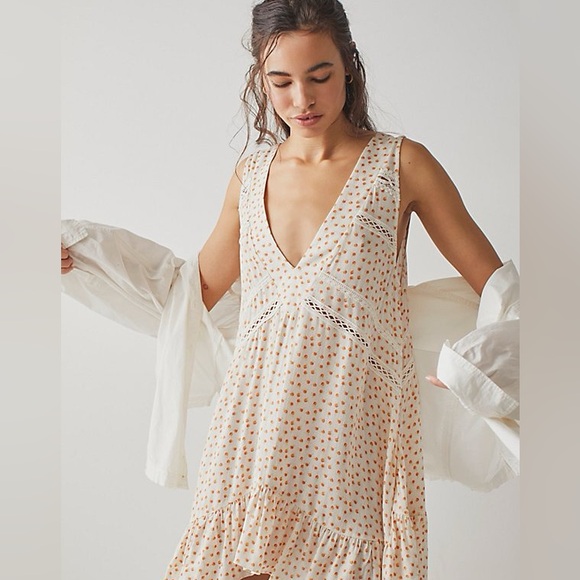 Free People Other - NWOT Free People Let It Happen Mini Slip  Peach Combo
$88